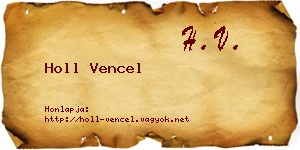 Holl Vencel névjegykártya